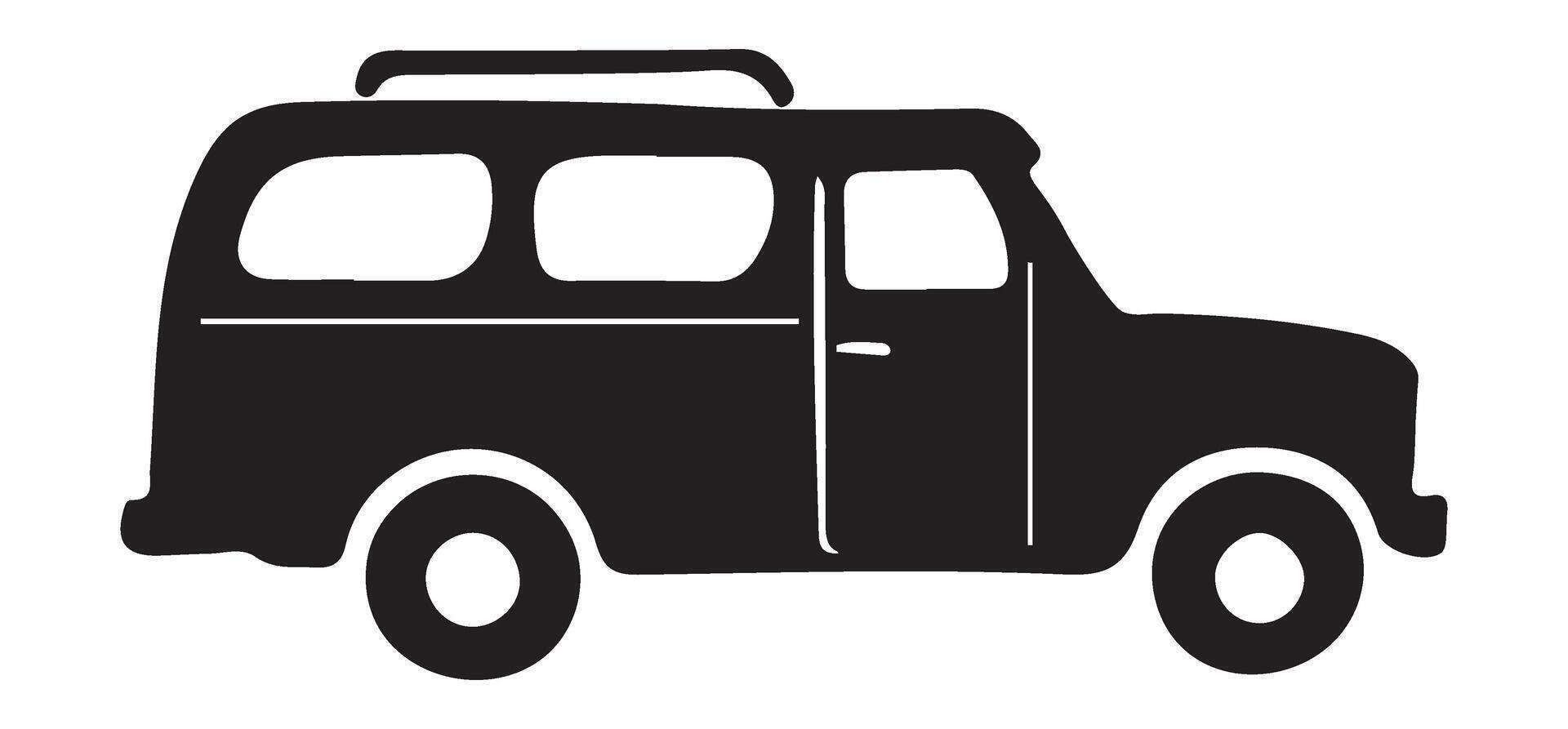 Vintage Station Wagon Silhouette Illustration for Travel vector