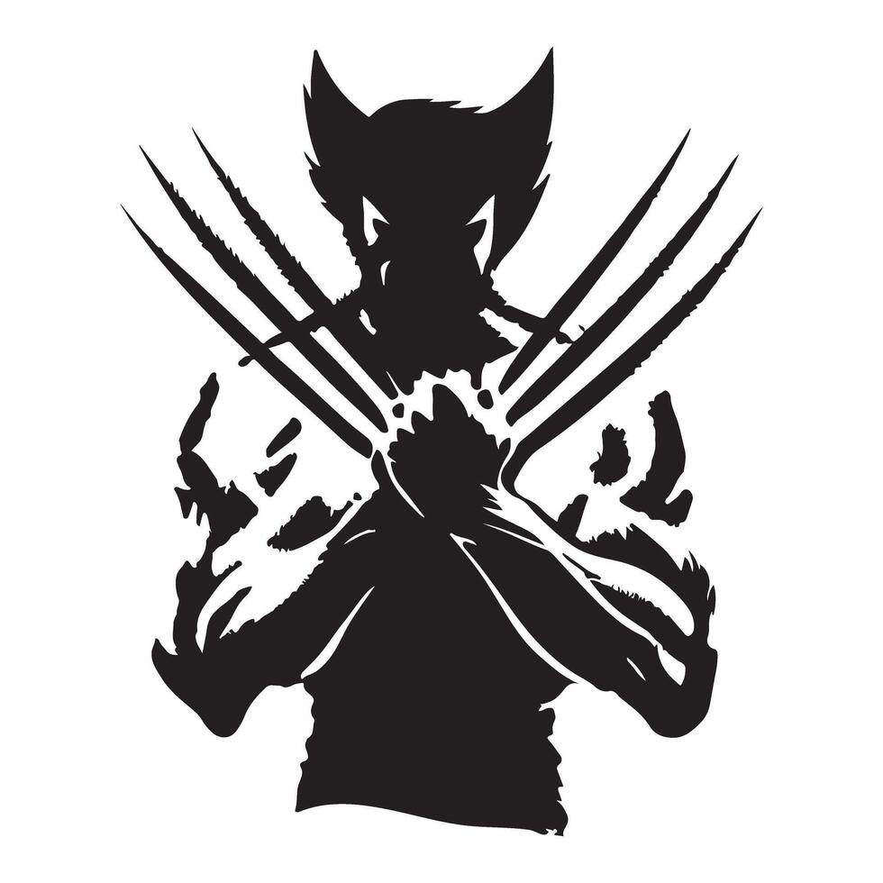 Wolverine Silhouette Illustration vector