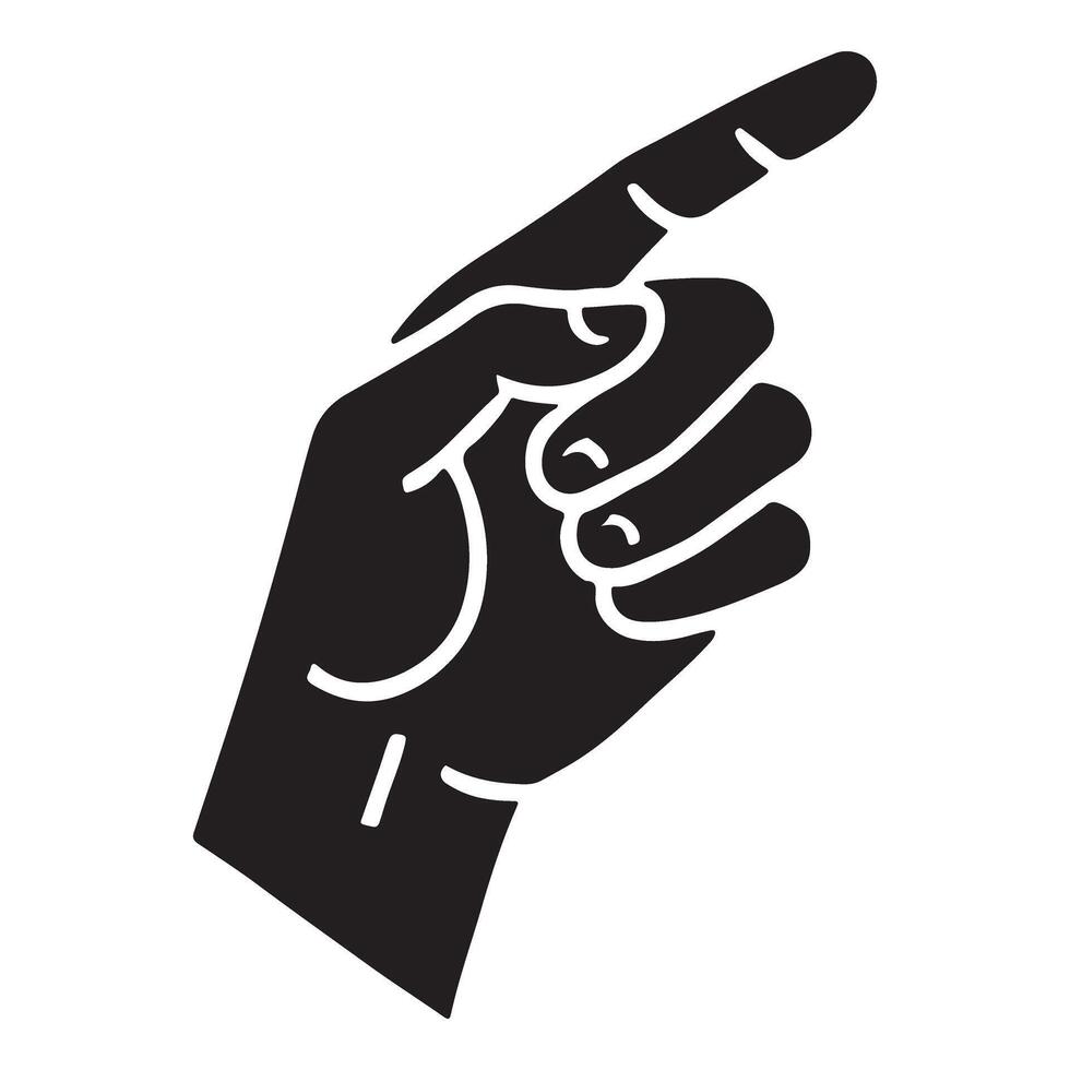 Hand Pointing Index Finger Silhouette Gesture Illustration vector