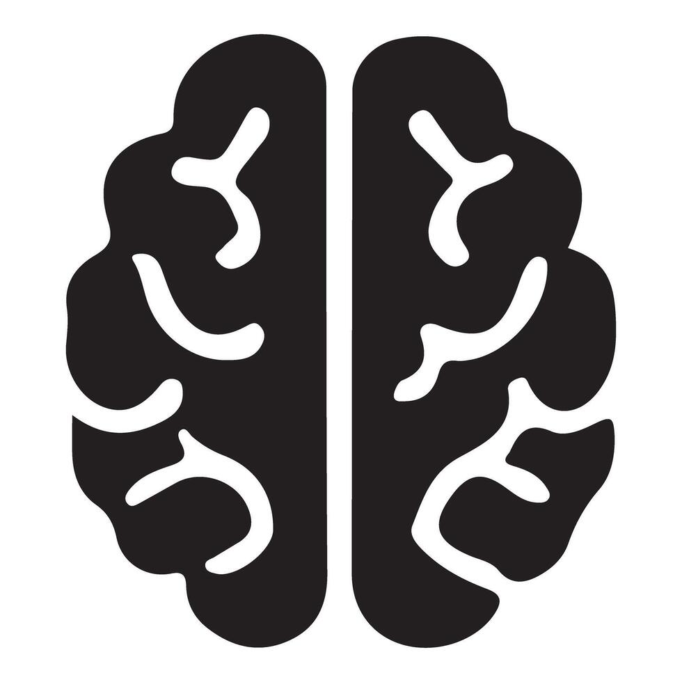 Human Brain Silhouette Illustration art vector