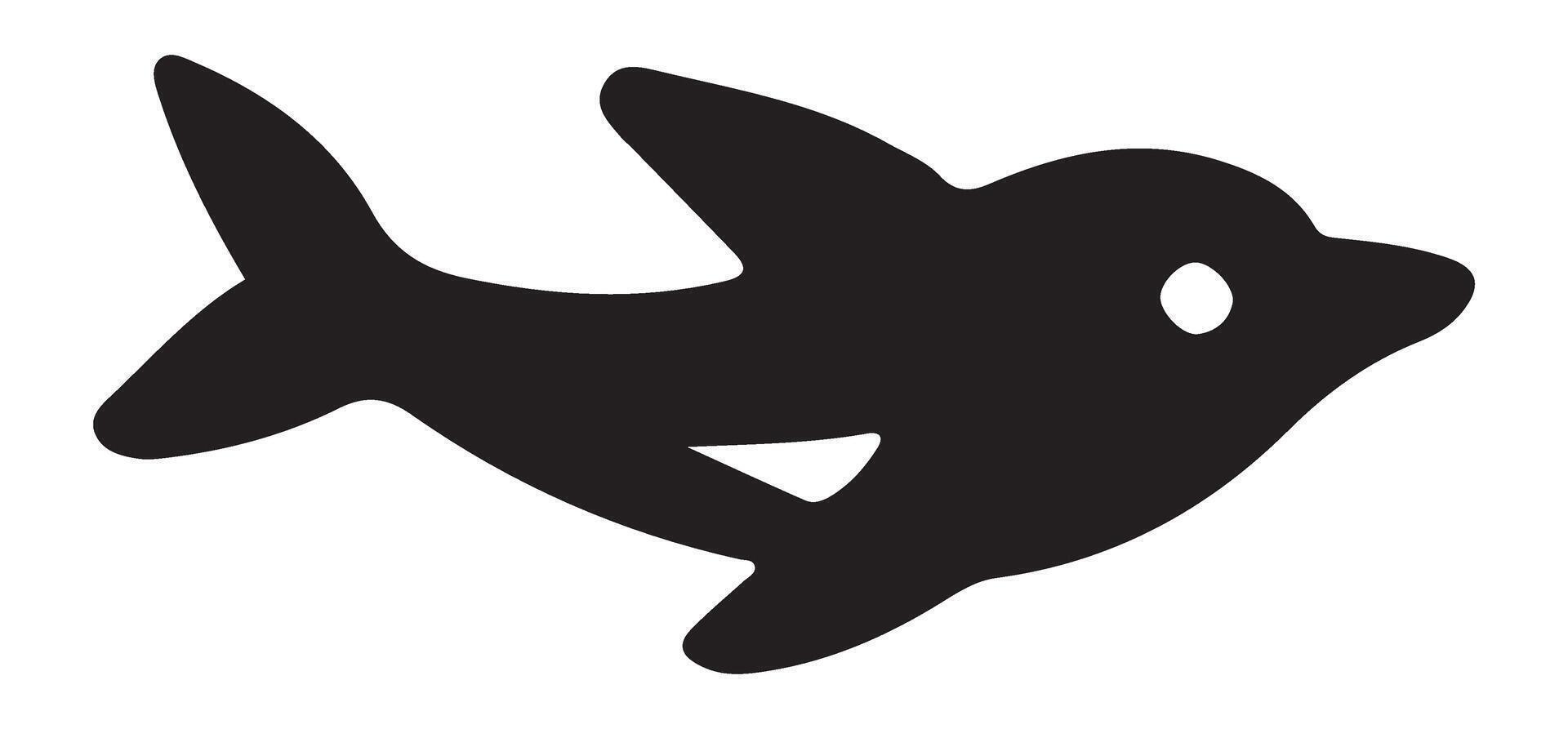 Dolphin Silhouette Simple Aquatic Animal Illustration vector
