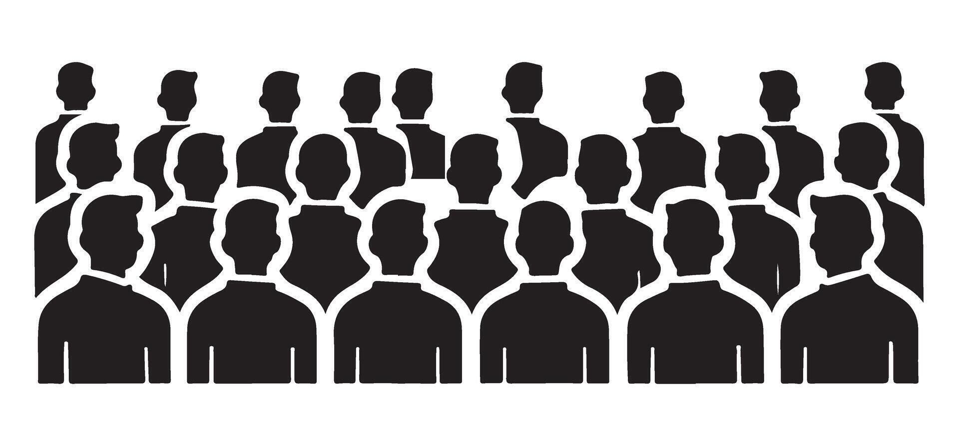 Large Group of People Silhouette Illustration vector