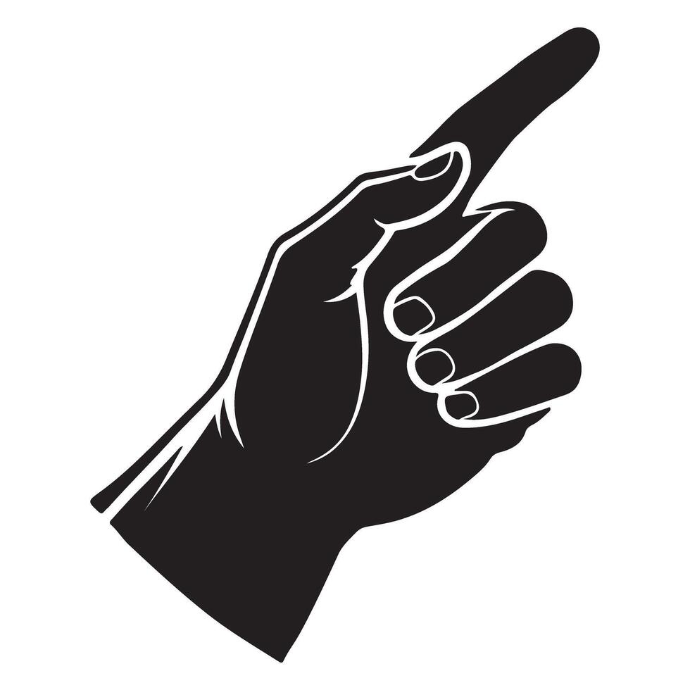 Silhouette of a Hand Pointing Rightward vector