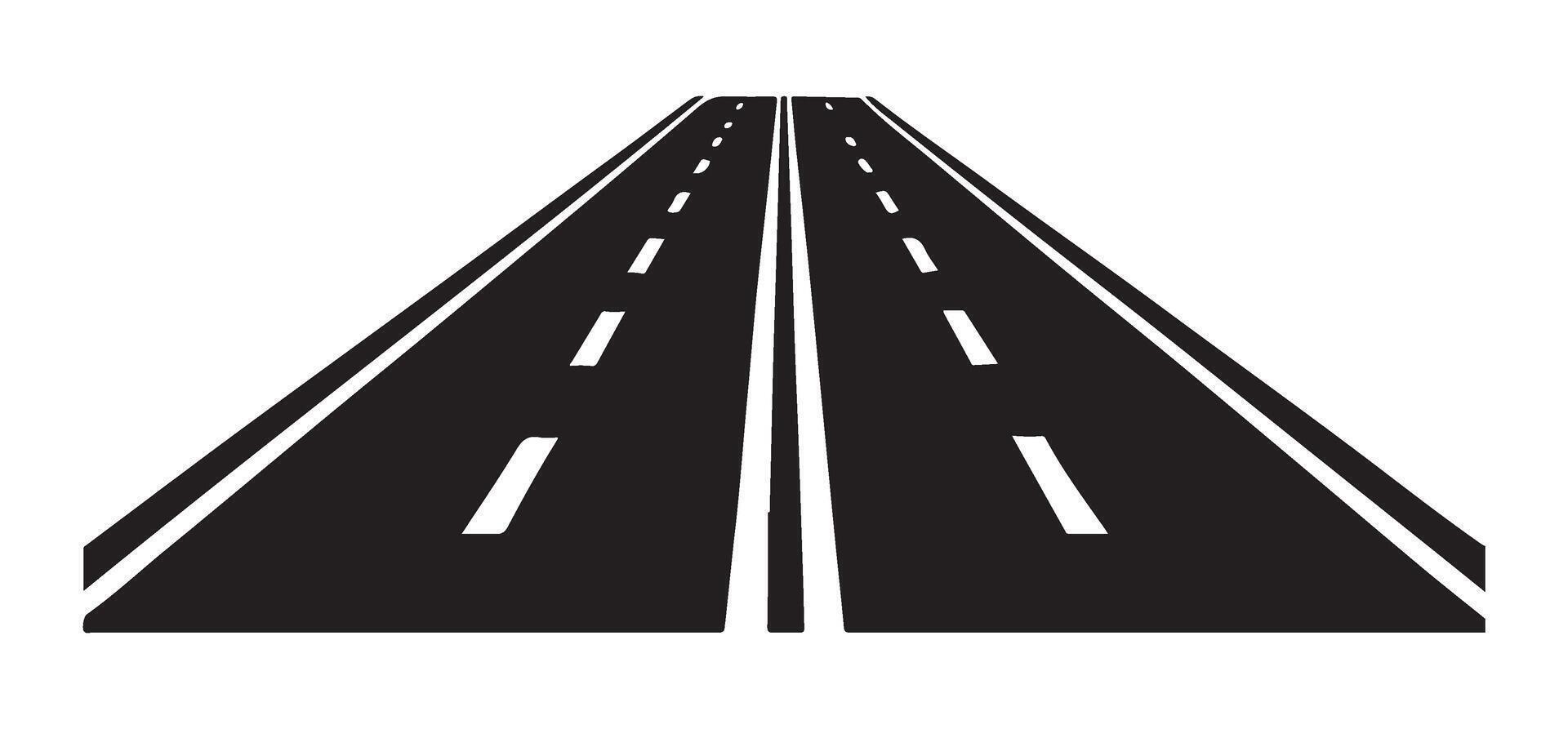 Asphalt Road Silhouette Illustration Design vector