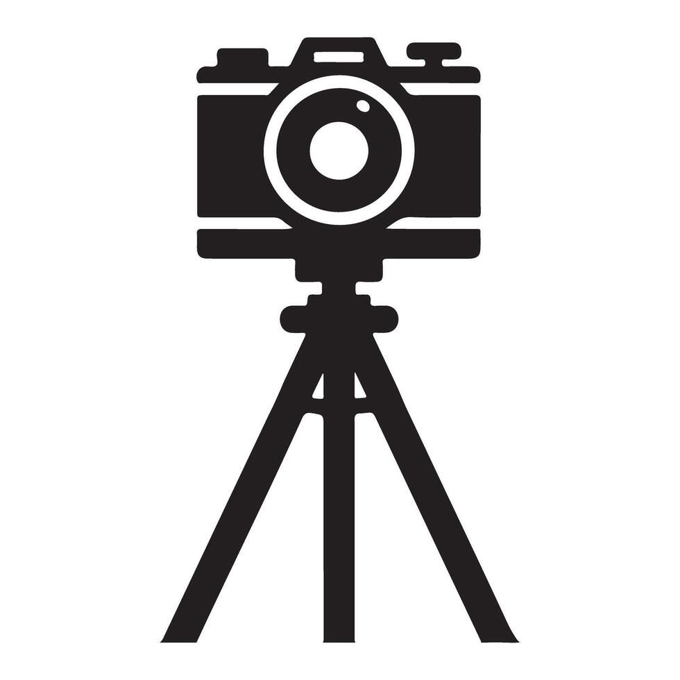 Camera on Tripod Silhouette design vector