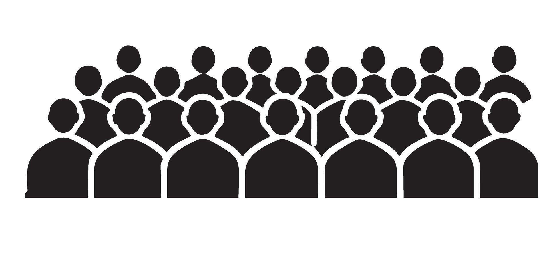 Crowd of People Silhouette Illustration vector