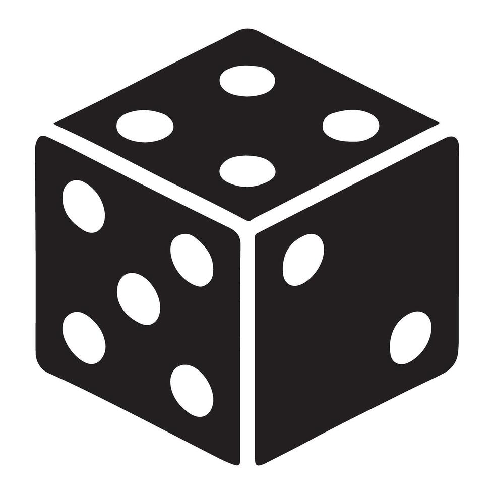 Single Die Silhouette Game Element Illustration vector