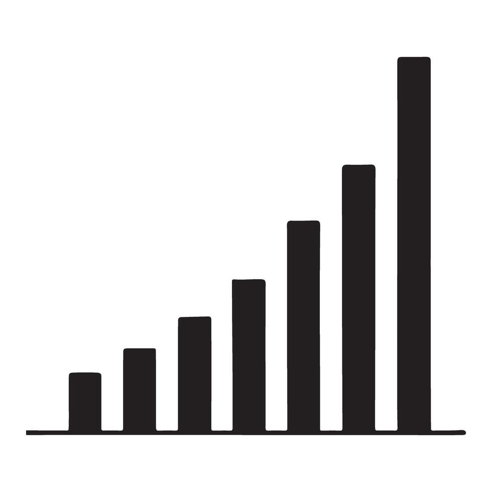 Simple Bar Graph Showing Exponential Growth vector