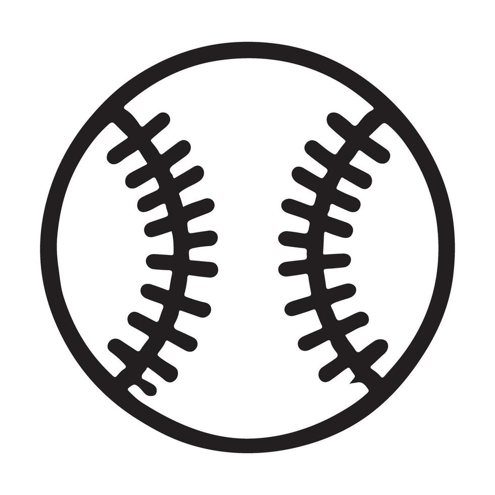 Simple Line Art of a Baseball vector