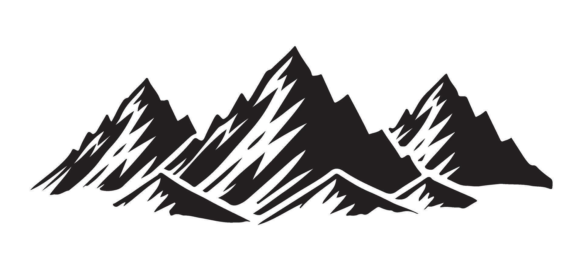 Majestic Mountain Range Silhouette Illustration for Nature vector