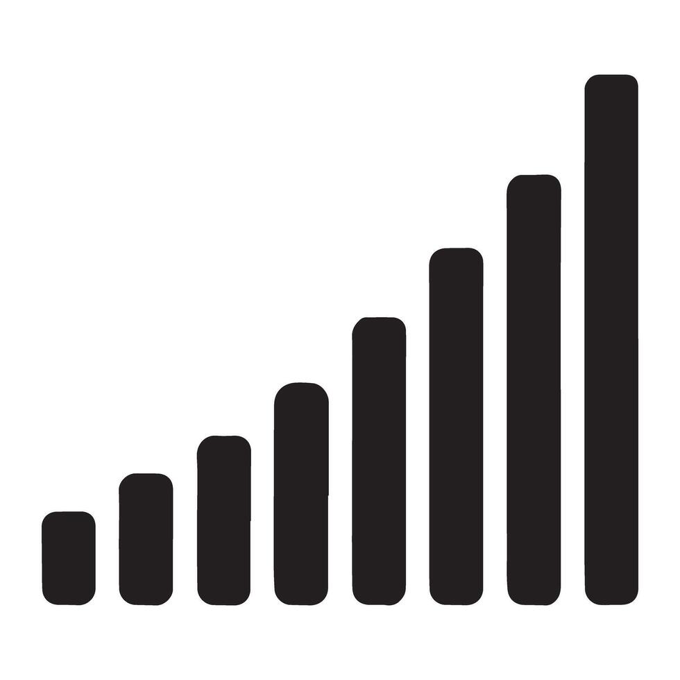 Ascending Bars Graph Showing Signal Strength vector