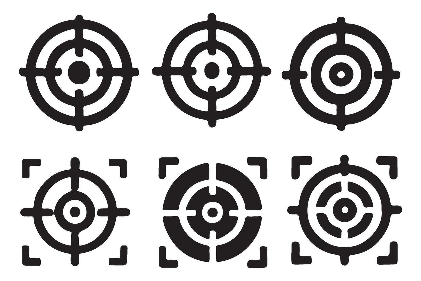 Target Focus Icons Set Illustration vector