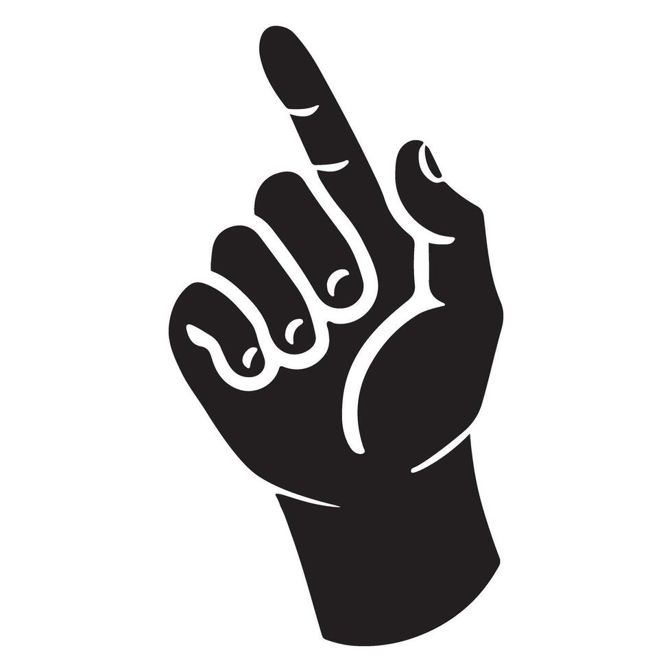 Silhouette of a Hand Pointing Upwards vector