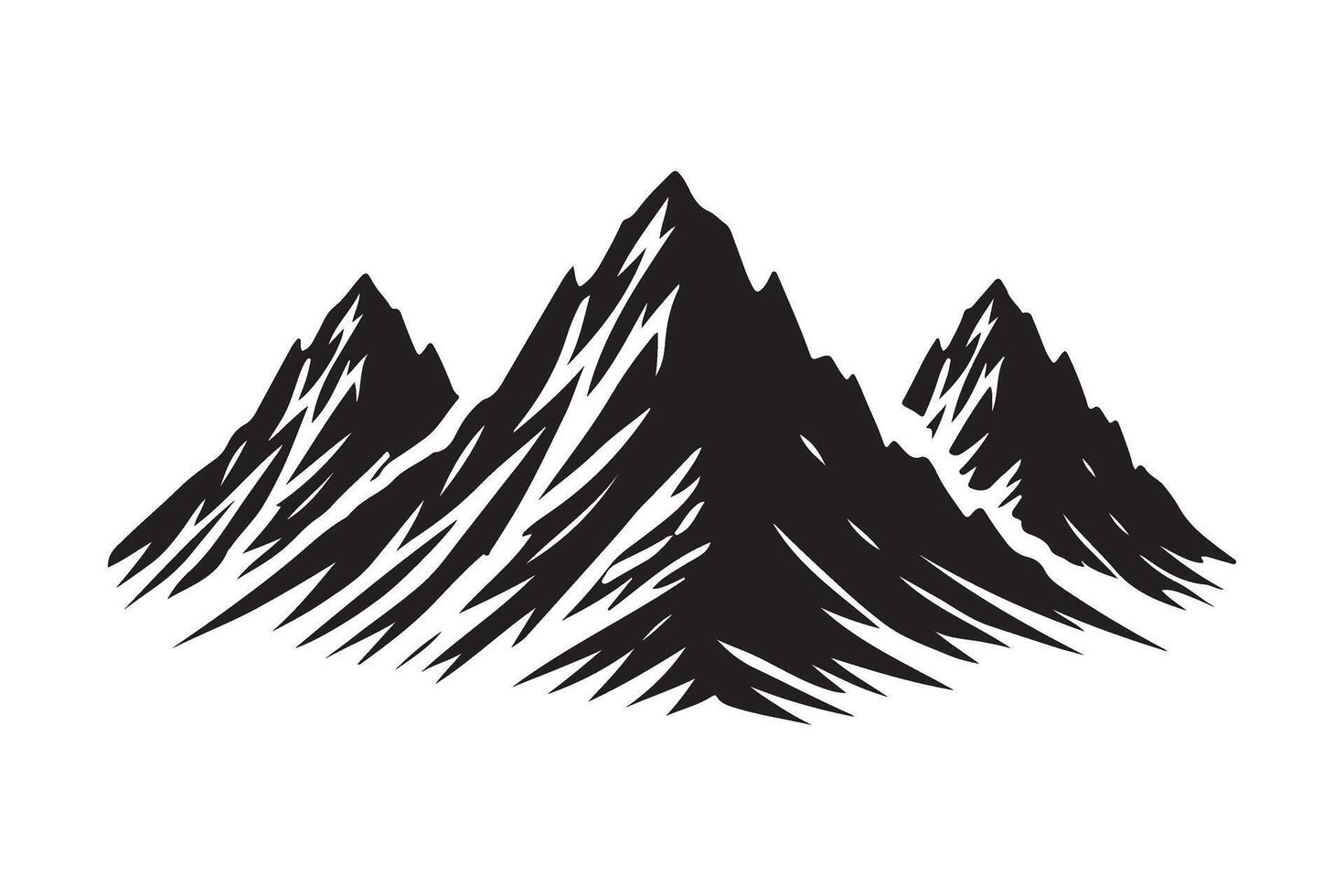 Bold Silhouette of a Mountain Range vector