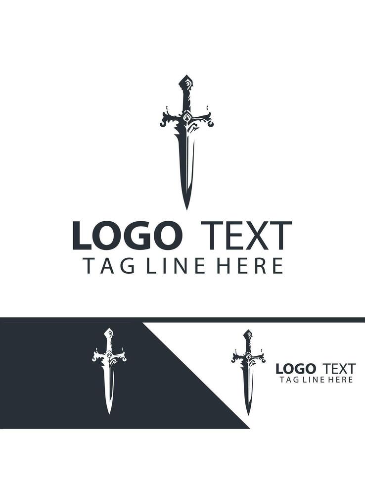 Blood thorn sword logo vector