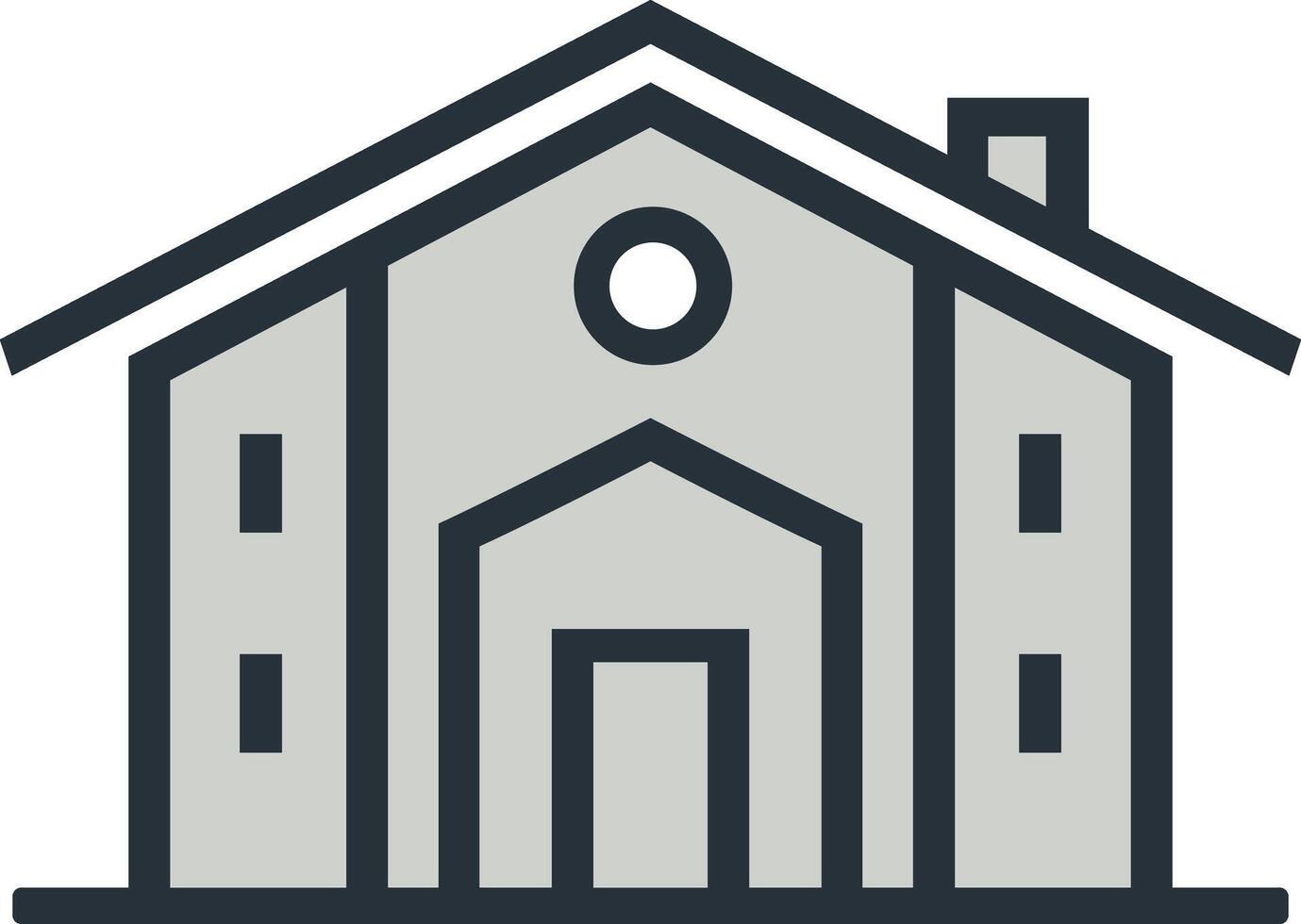 a house icon with a window and door vector