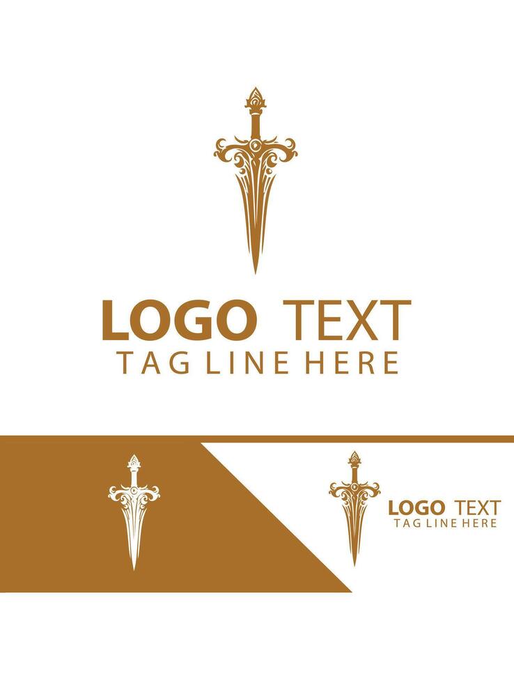 Arcane Blade sword logo vector