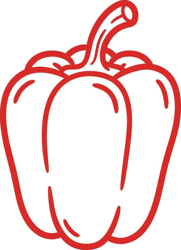Clean and Minimalist Red Bell Pepper Art for Creative Projects vector