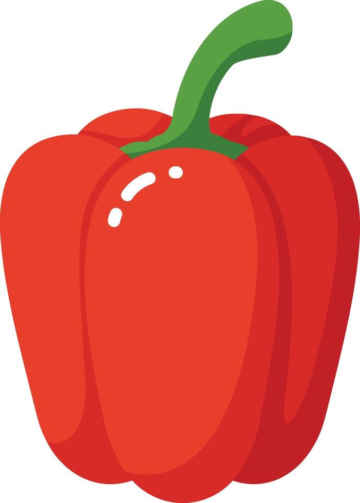 Bright Red Bell Pepper Art in a Minimalist Style on White vector