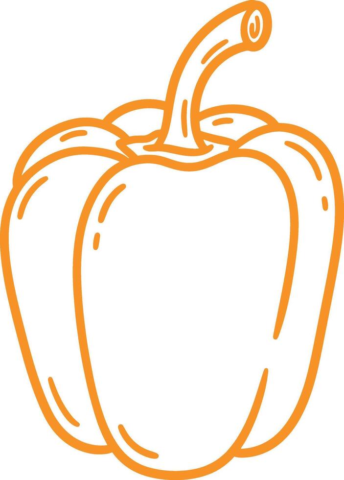 Modern Orange Bell Pepper Artwork on White Background vector