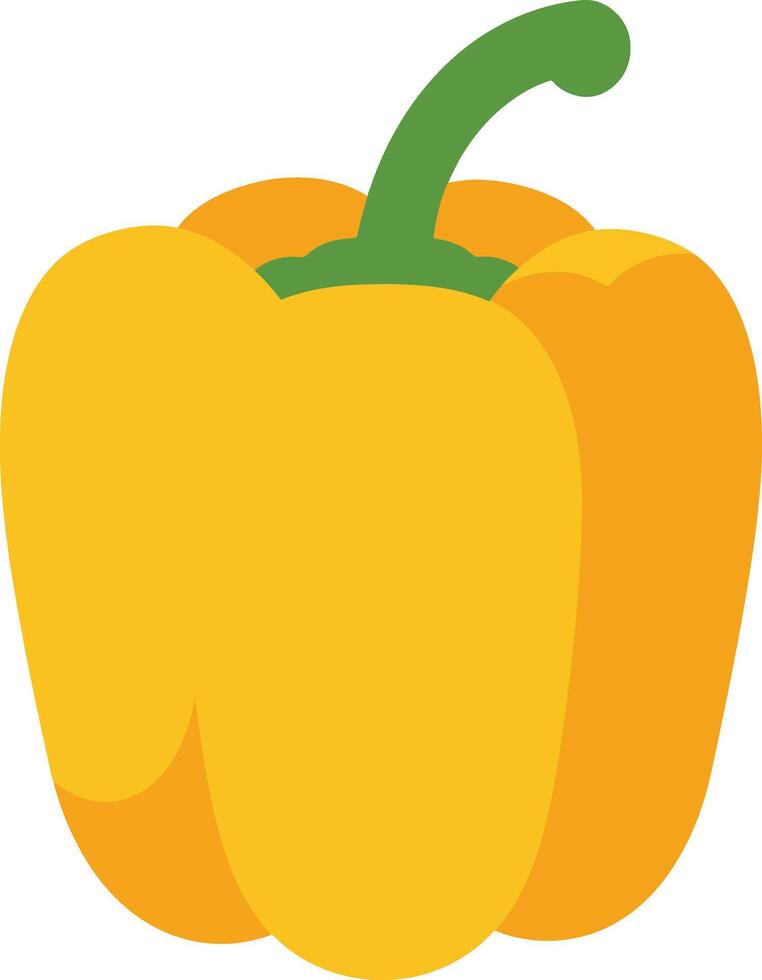 Minimalist Yellow Bell Pepper Art with Clean White Background vector