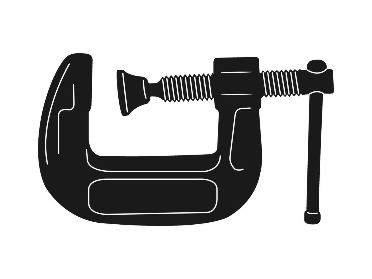 C Clamp size 1 inch, equipment for holding workpieces vector
