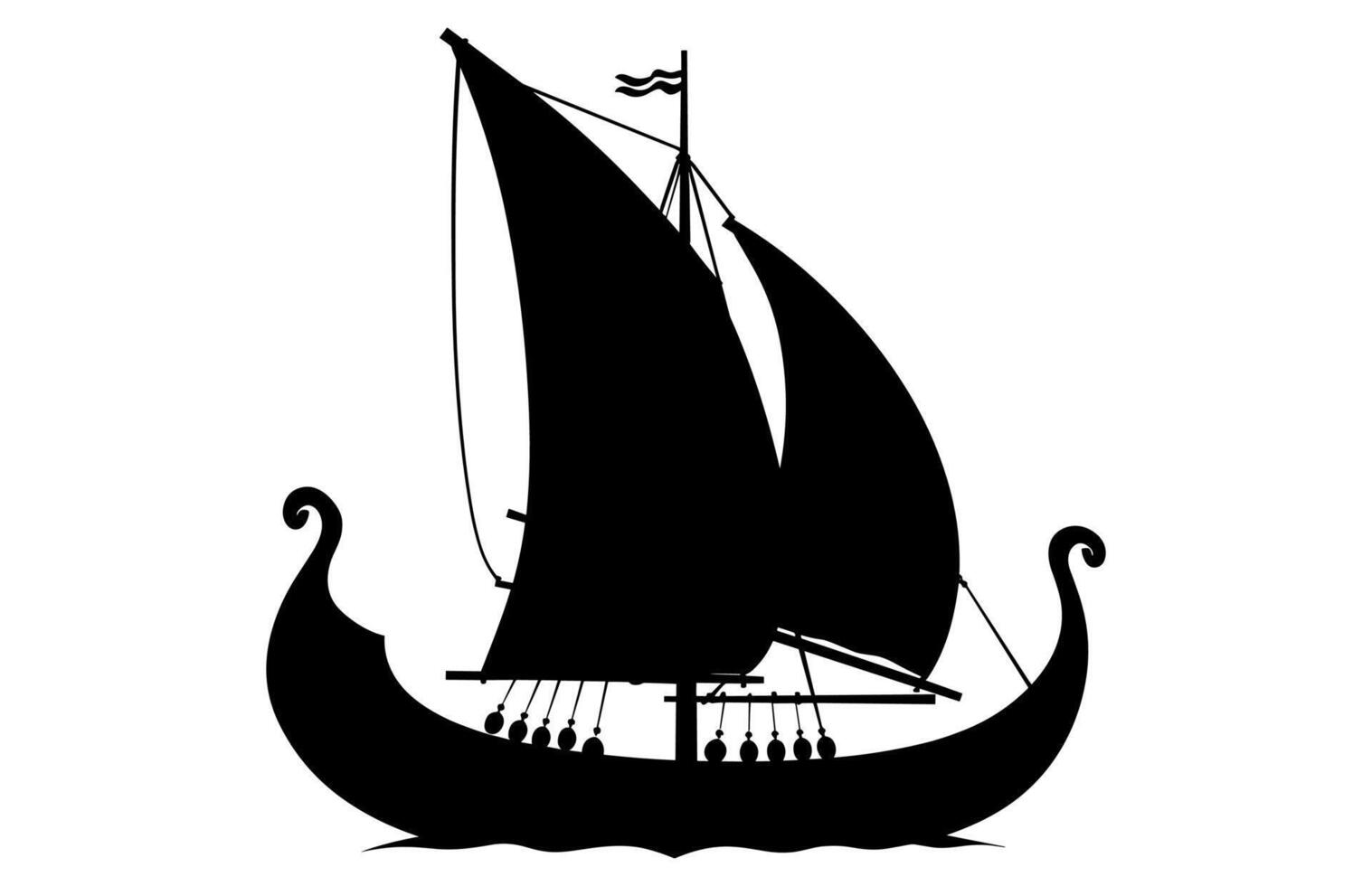 Viking Ship Silhouette vector