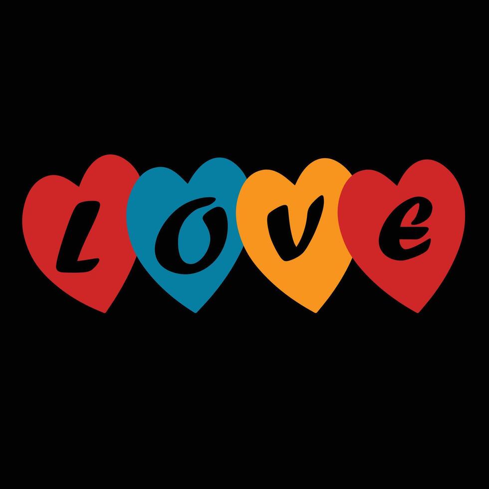 Love text in heart vector