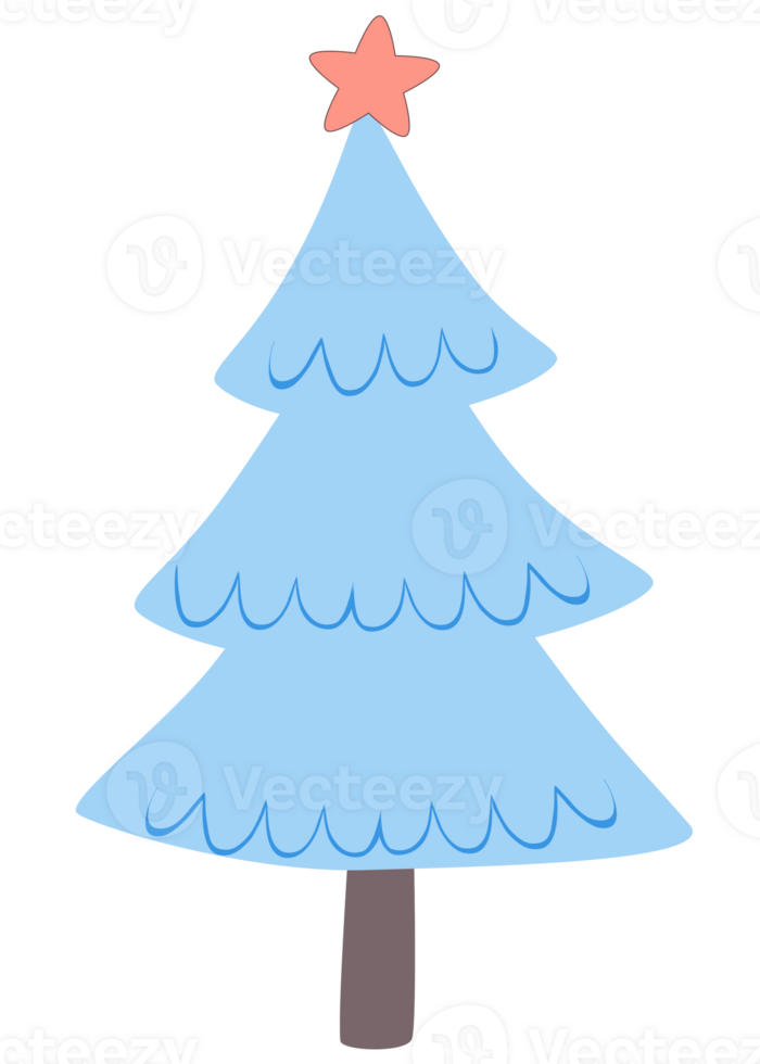 Blue Christmas tree element design png