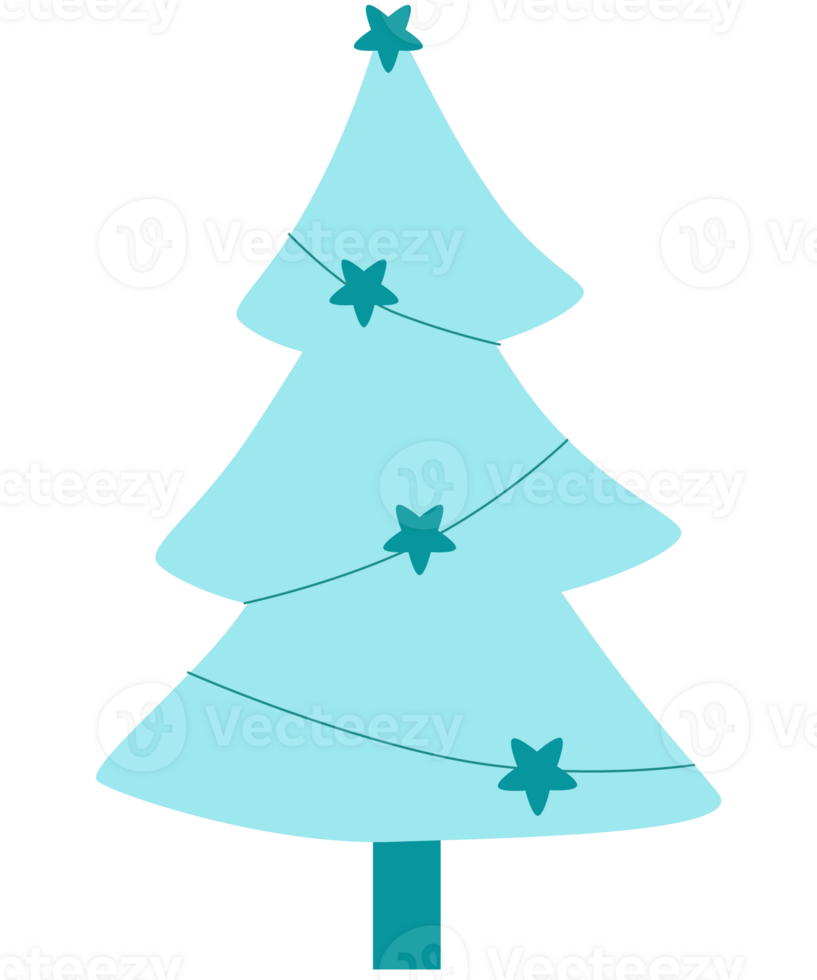 Cartoon of Christmas tree design for card png
