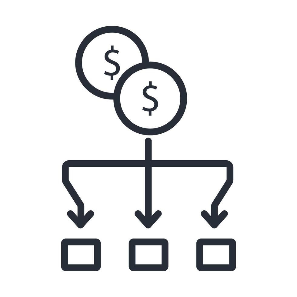 expense icon. .Editable stroke.linear style sign for use web vector