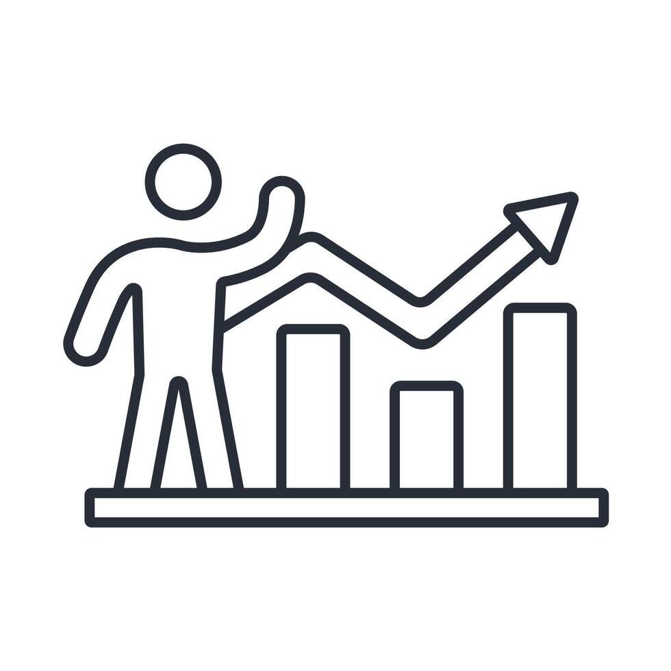growth icon. ,.Editable stroke.linear style sign for use web design,logo.Symbol illustration. vector