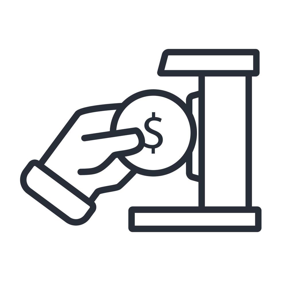 payment icon. .Editable stroke.linear style sign for use web vector