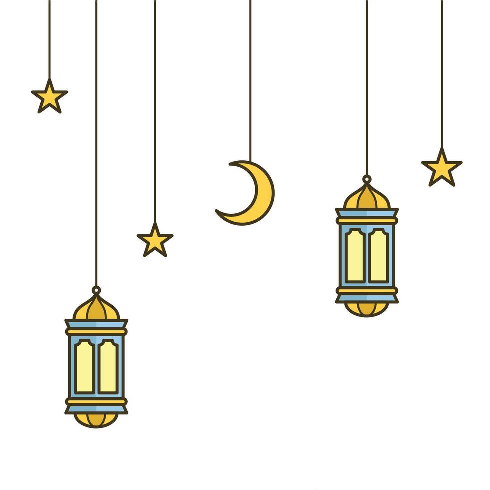 Islamic Decorative Lantern Set vector