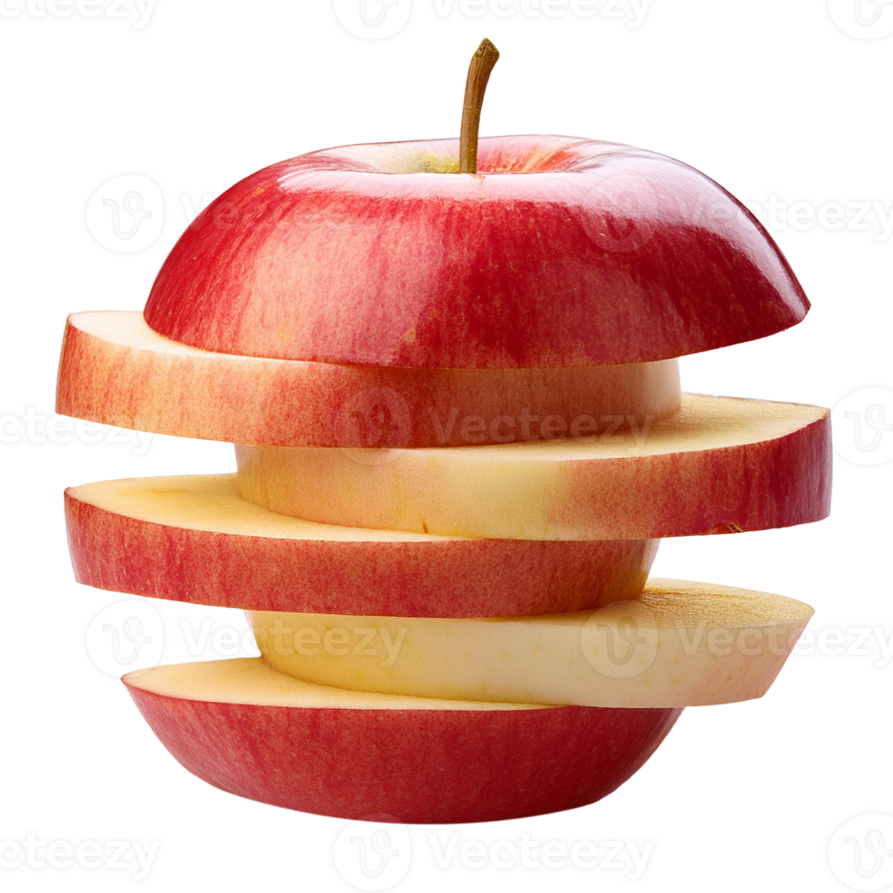 sliced red apple fruit png