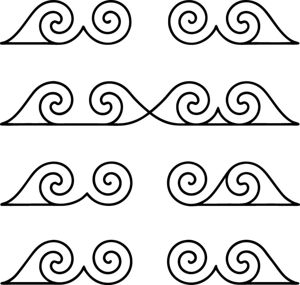 Spiral Wave Decorative Border Design Elements Patterns vector