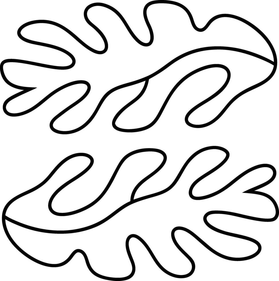 Abstract Line Art Leaves Botanical Nature Design Illustration vector