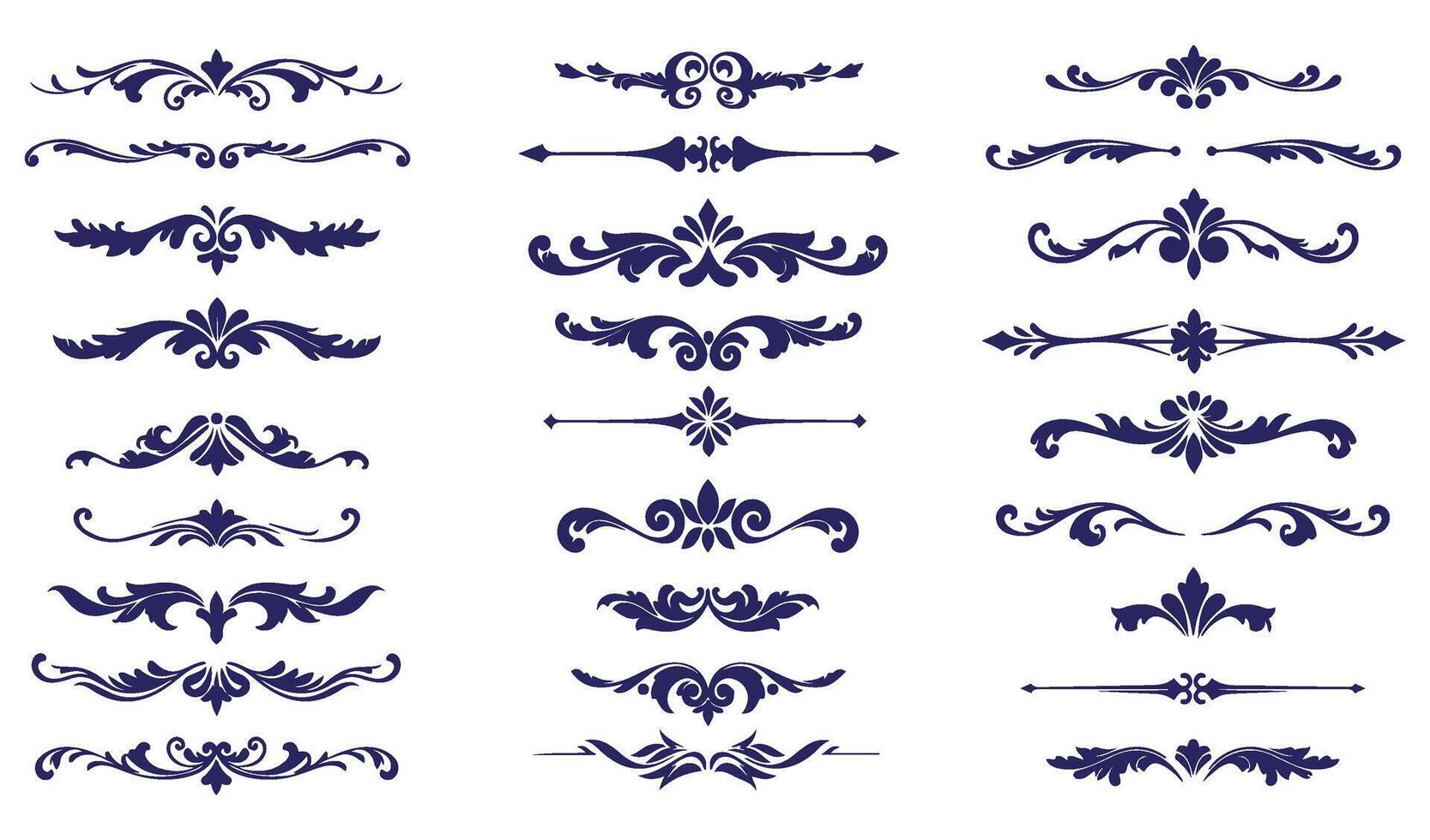 Intricate Leaf and Floral Swirl Ornament Set Ideal for Luxurious Invitations vector