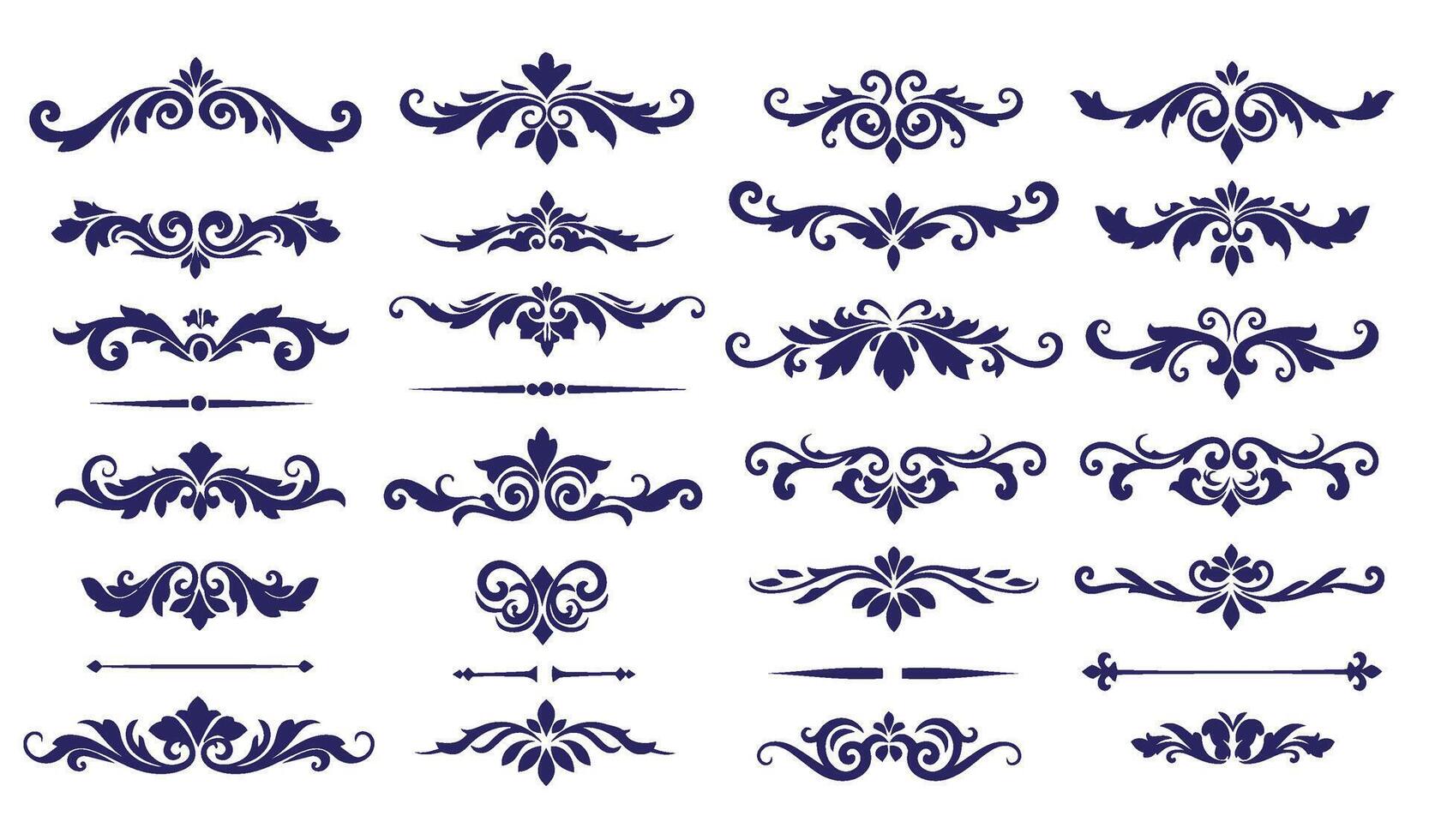 Sophisticated Leaf and Floral Ornament Set for Decorative Design Elements vector
