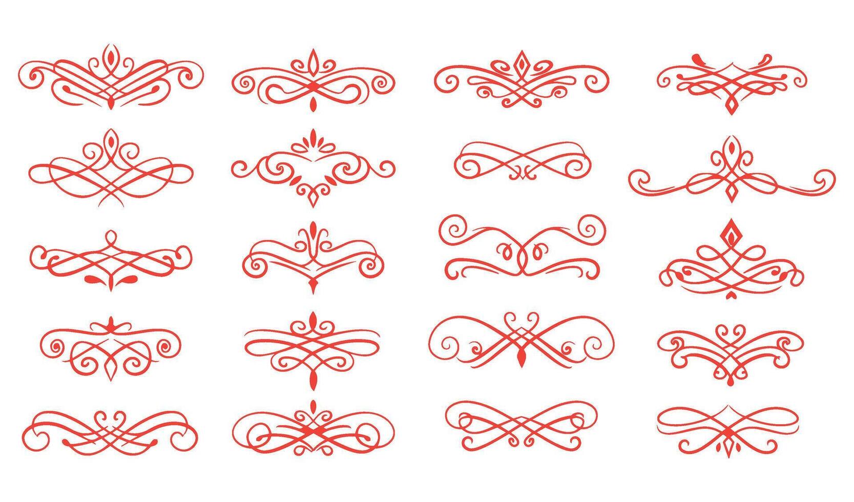Sophisticated Floral Ornament Set with Elegant Swirl and Leaf Patterns vector