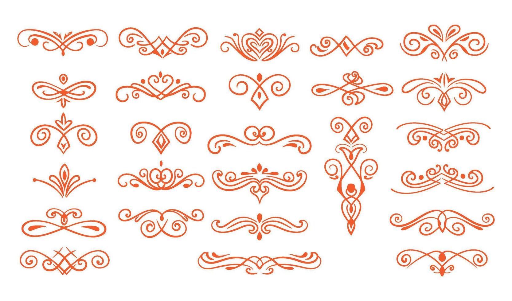 Ornamental Swirl Ornament Set Perfect for Elegant Invitations and Branding vector