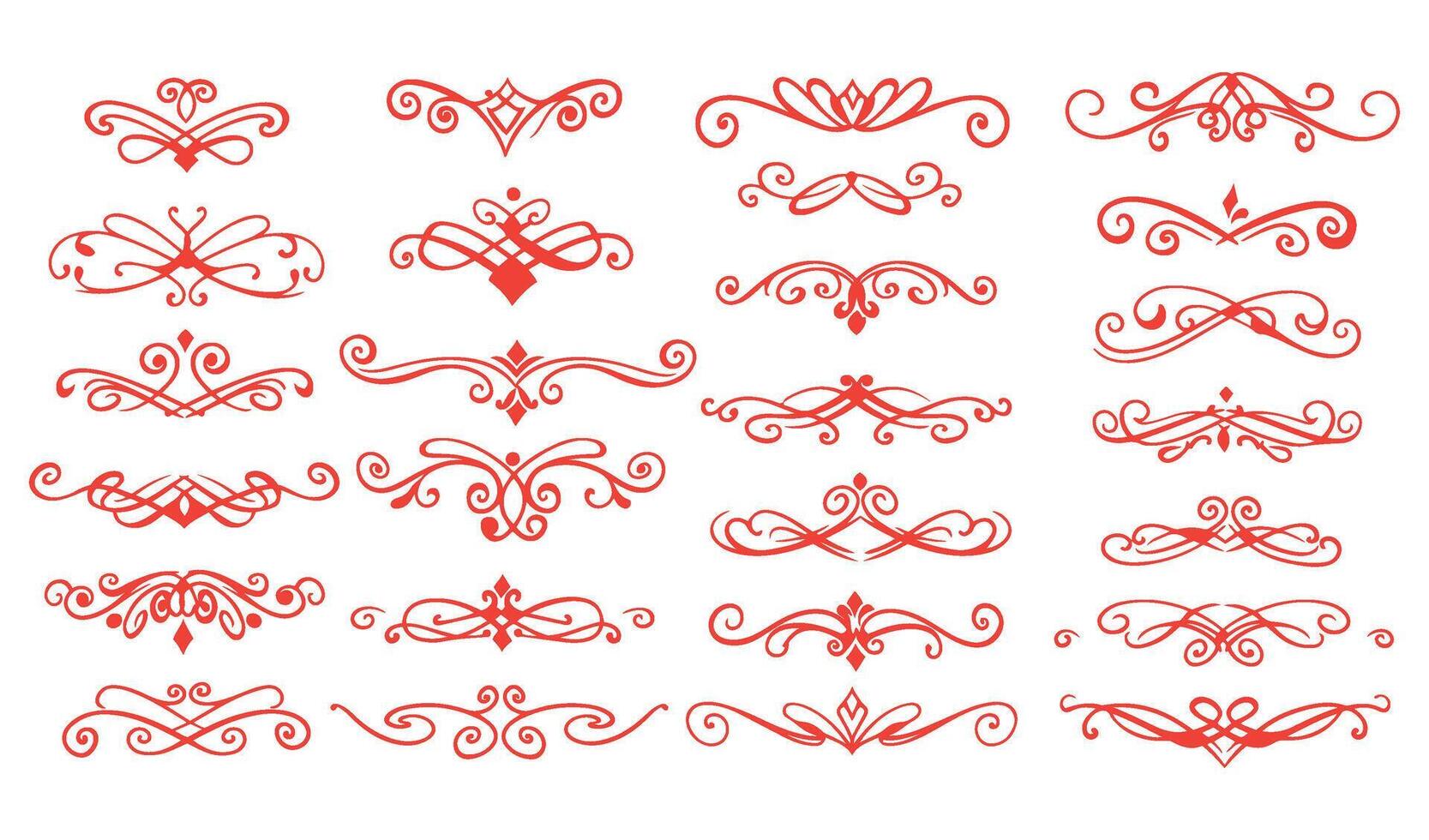 Elegant Leaf and Swirl Ornament Set Ideal for High-End Artwork and Branding vector