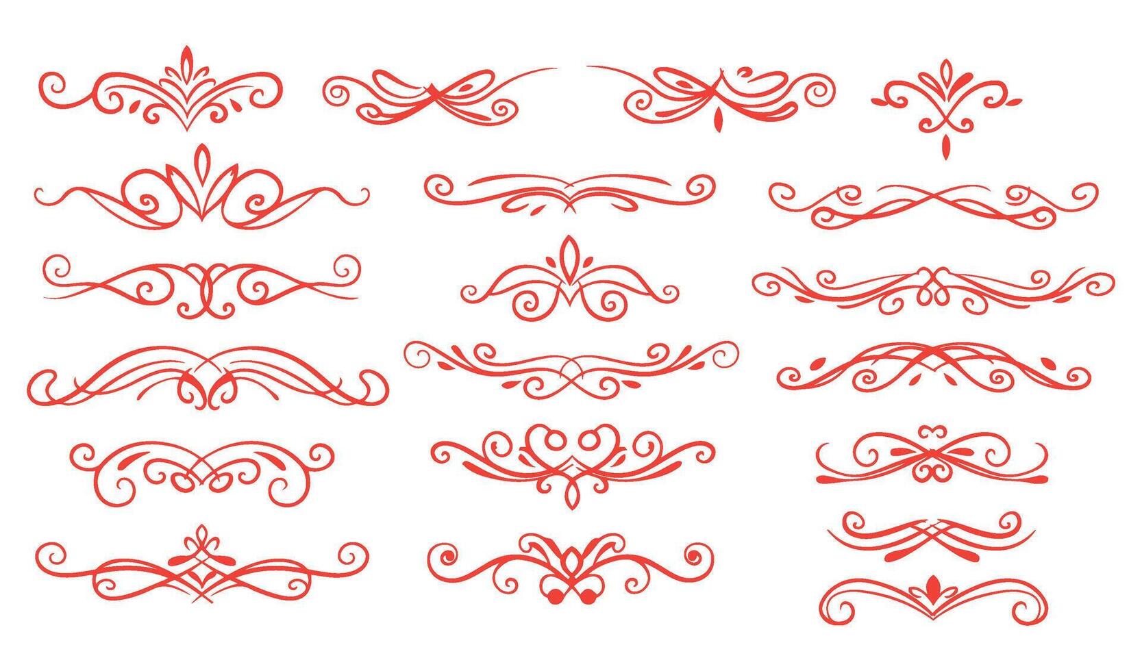Ornamental Swirl Ornament Set Perfect for Refined and Stylish Design Elements vector
