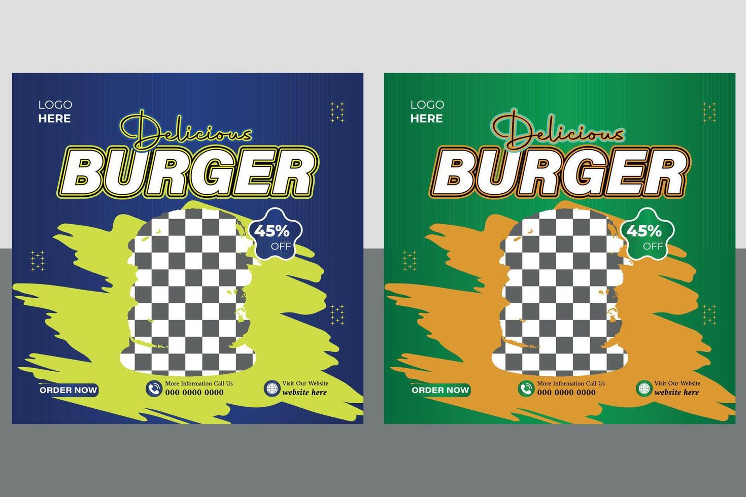 Burger Social Media Post Design vector