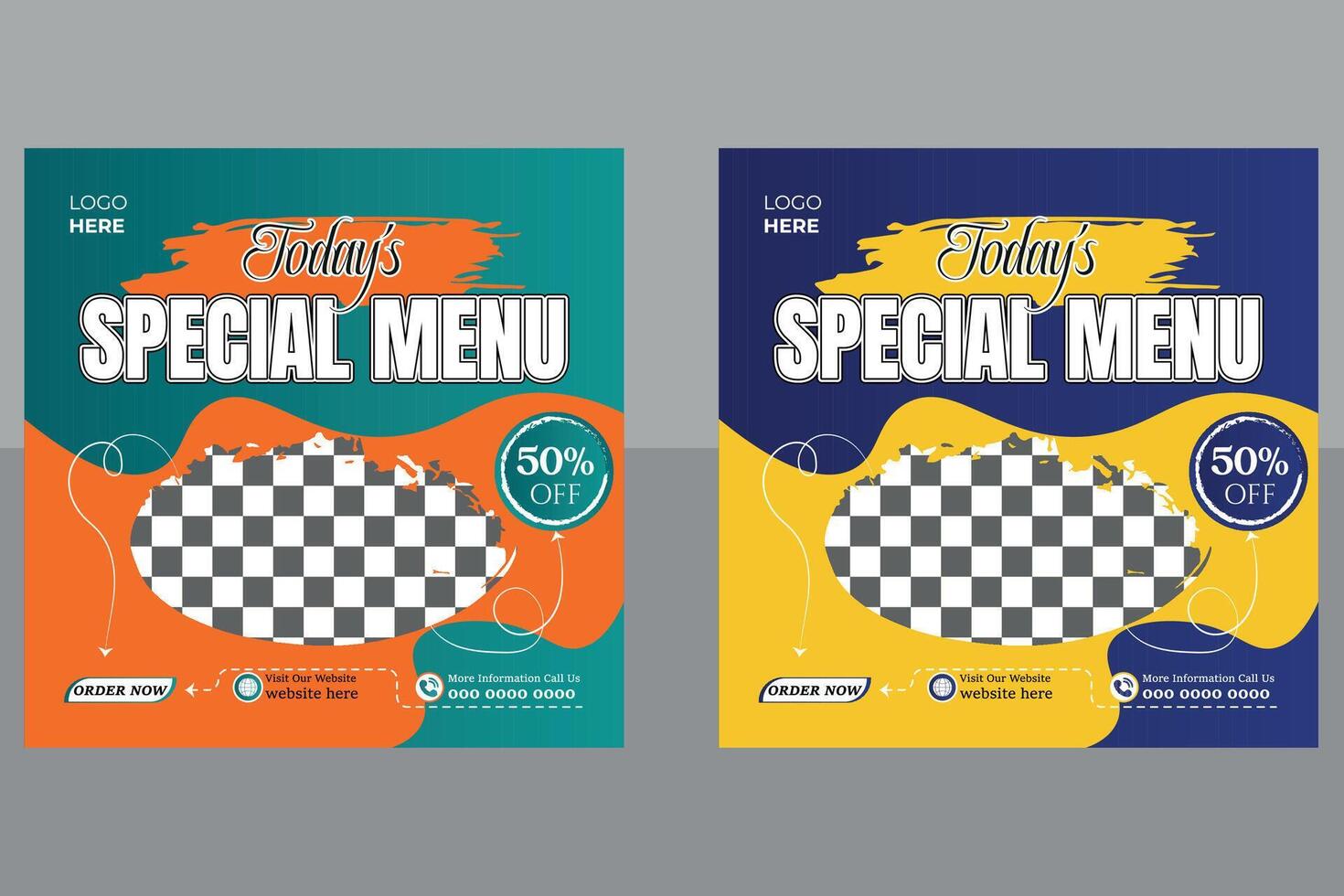 Modern Special Food Social Media Post Design Template vector