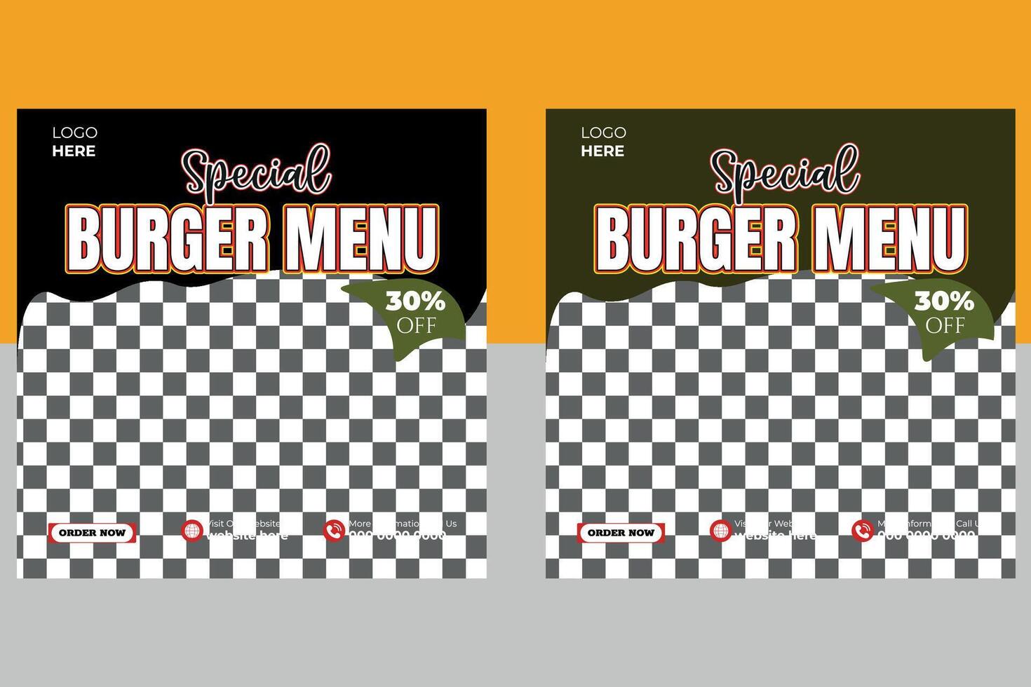 Creative Burger Social Media Post Design vector