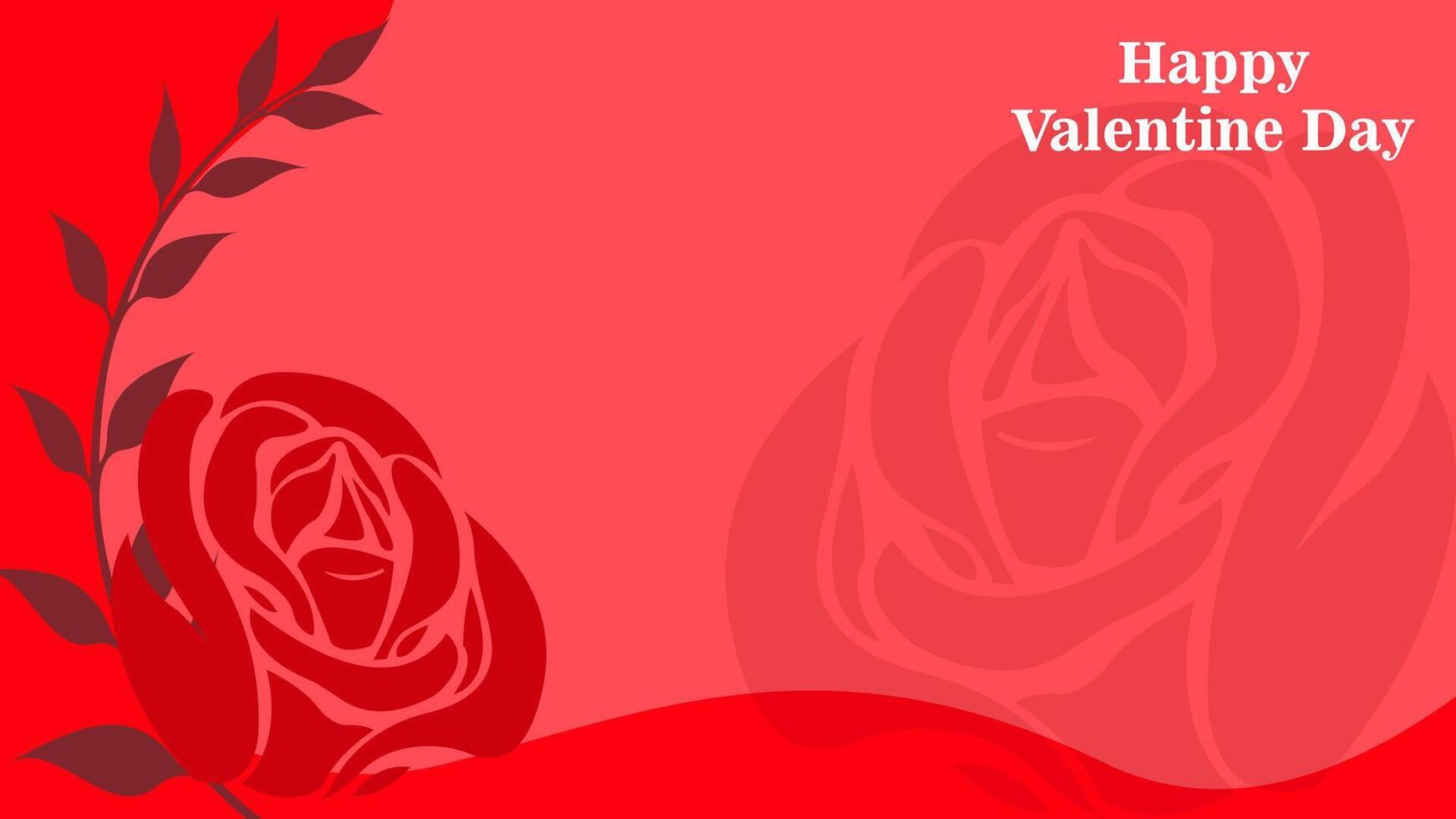 Valentine's Day Celebration Graphic Illustration Background, with rose shadow, Copy Space Area. Suitable to be placed on content with that theme. vector
