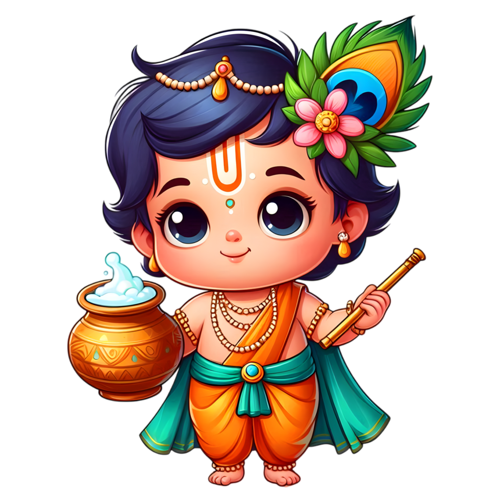 Happy Khrishna Janmashtami and dahi handi festival of happy shree lord krishna god born with janmashtami On Transparent Background png