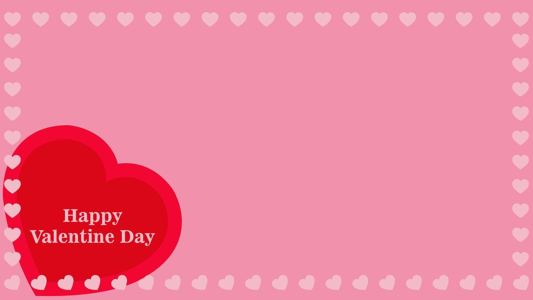 Simple Graphic Illustration Background Valentine's Day Celebration, with pink theme, and heart-shaped border, Copy Space Area. Suitable to be placed on content with that theme. vector