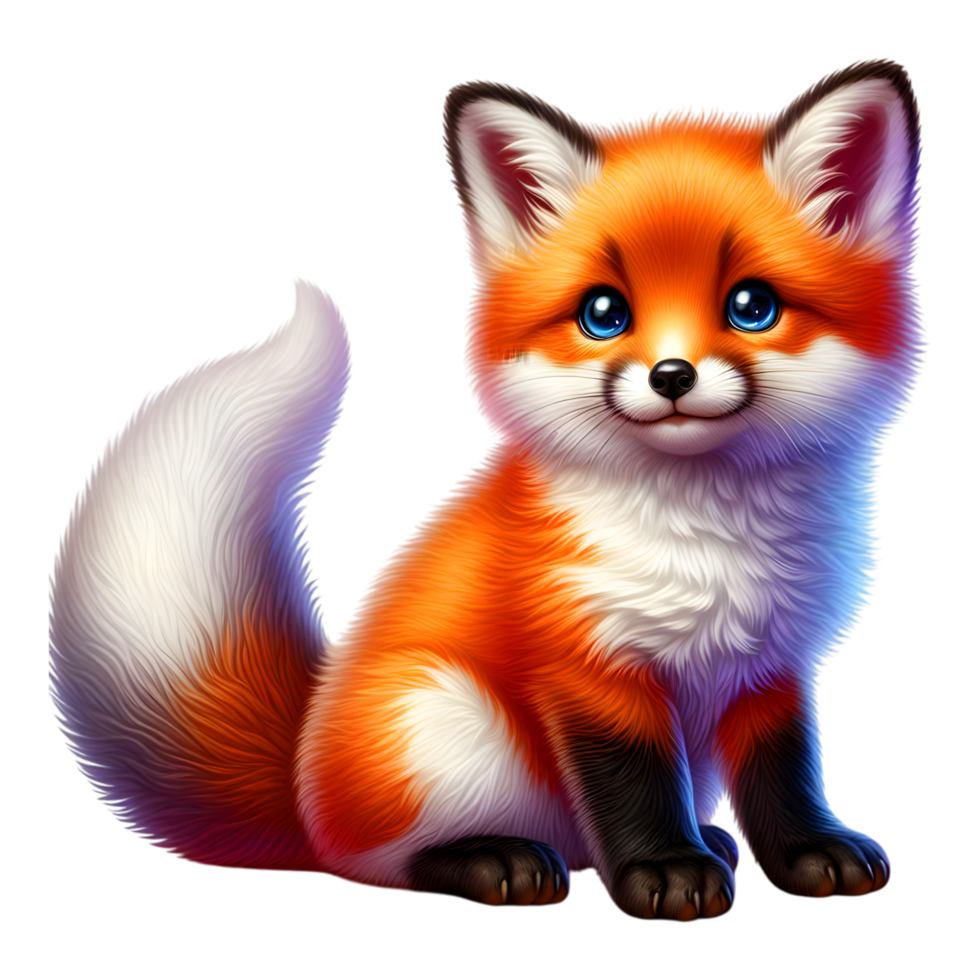 Cute cartoon fox isolated png
